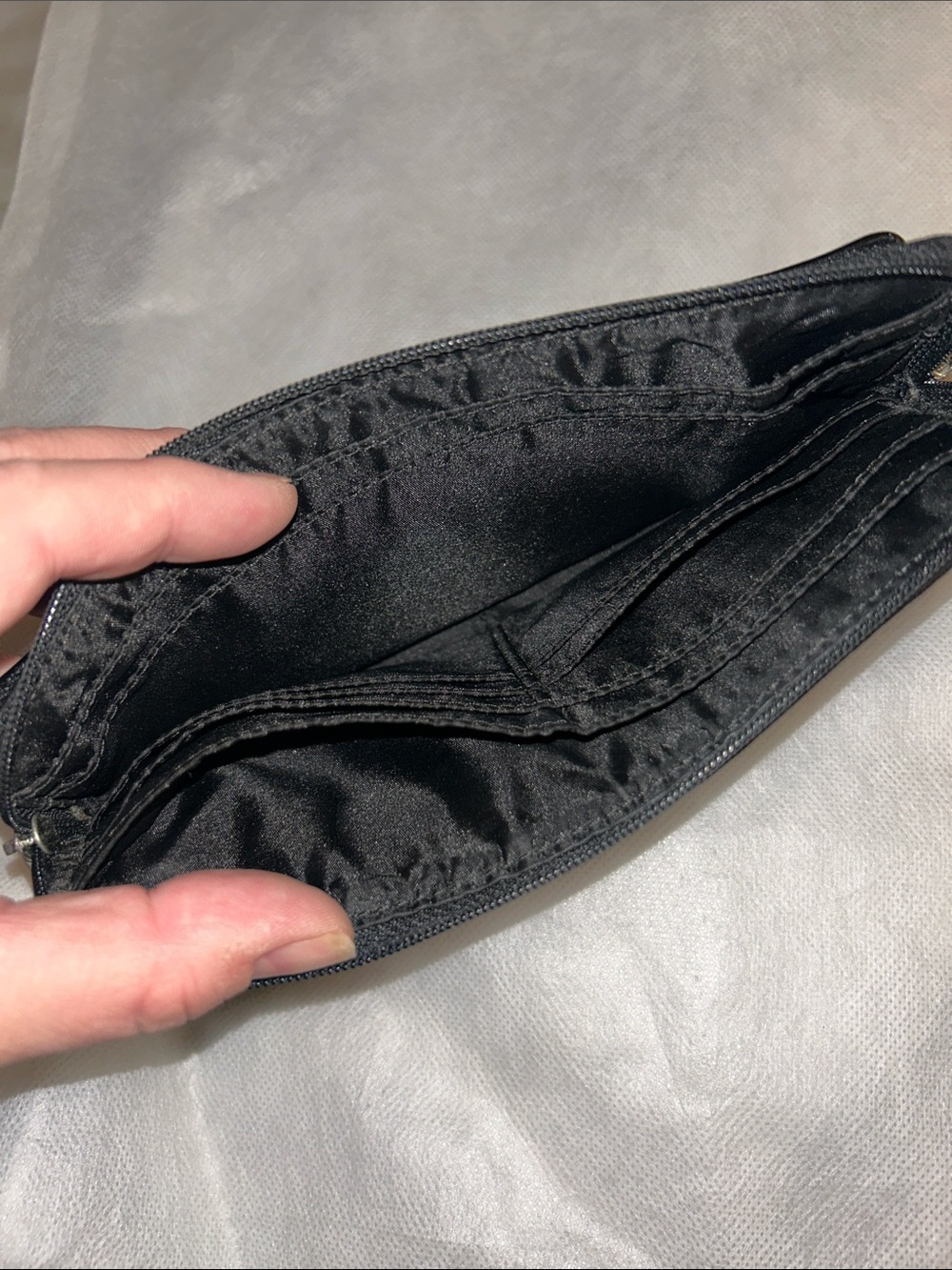 Coach Black & Gray Signature Zip Wristlet Pouch - Picture 7 of 12
